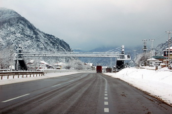 image: footbridge in snow