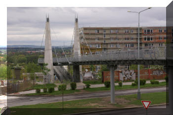 Footbridge in Cerny Most, Prag, Czechia