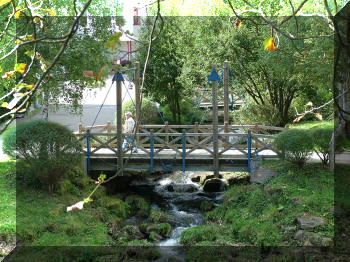 Very small footbridge. Bad Liebenzell, Germany