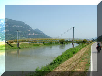 Bicycle bridge in Kurtinig, Italy
