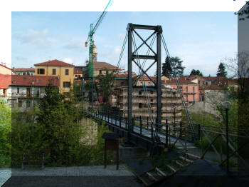 Footbridge in Spigno Monferrato (AL), Italy